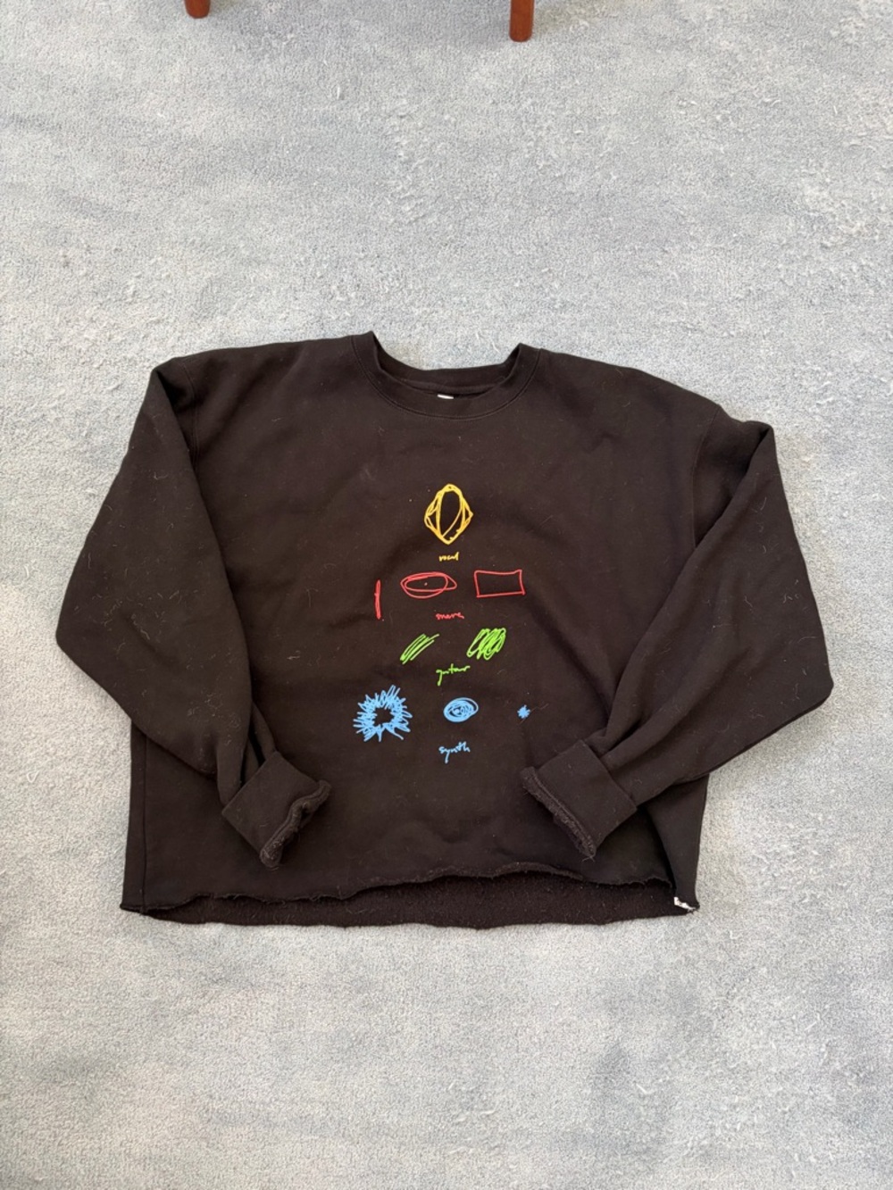 Maggie Rogers merch - black sweatshirt cropped - size Large
